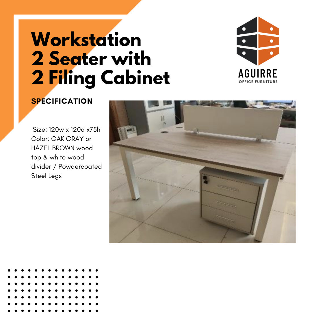 Customize Workstation 2 Seater with 2 Filing Cabinet