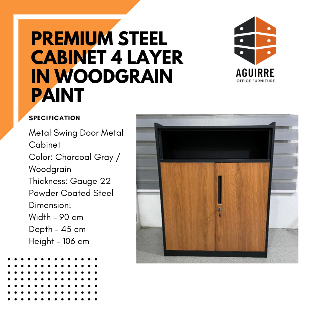 PREMIUM STEEL CABINET 4 LAYER IN WOODGRAIN PAINT