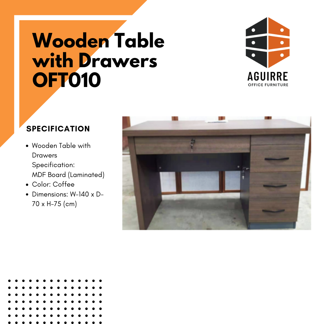 Wooden Table with Drawers OFT010