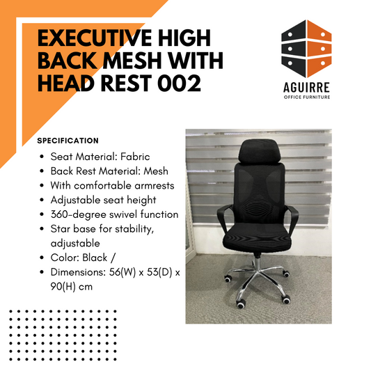EXECUTIVE HIGH BACK MESH WITH HEAD REST 002