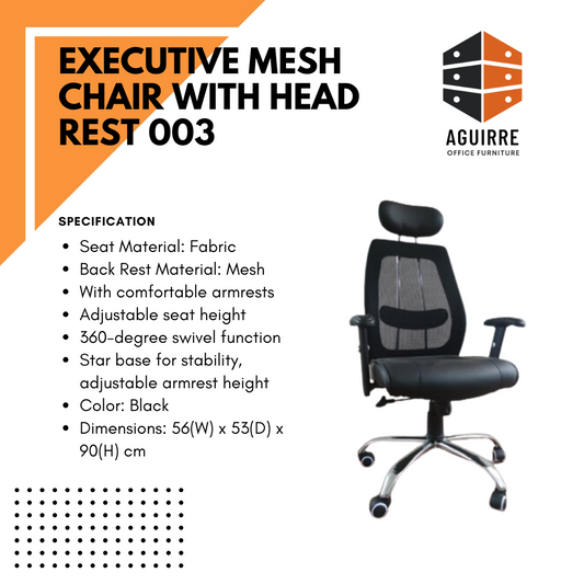 EXECUTIVE MESH CHAIR WITH HEAD REST 003