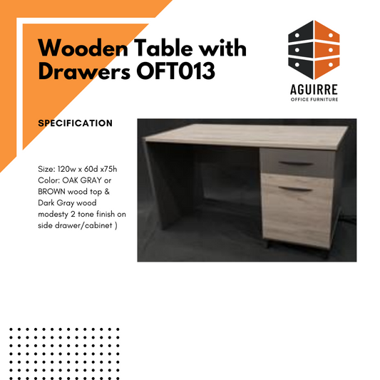 Wooden Table with Drawers OFT013