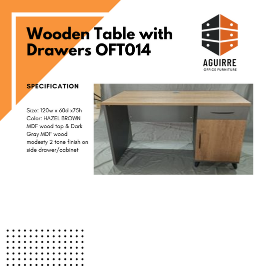 Wooden Table with Drawers OFT014