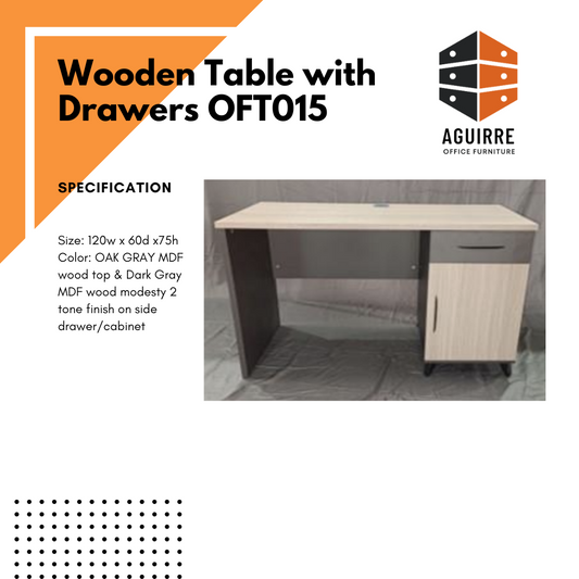 Wooden Table with Drawers OFT015