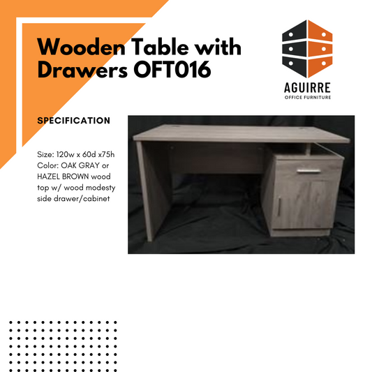 Wooden Table with Drawers OFT016