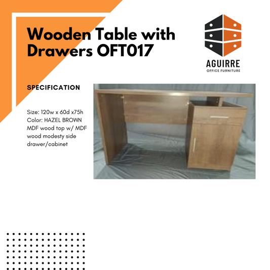 Wooden Table with Drawers OFT017