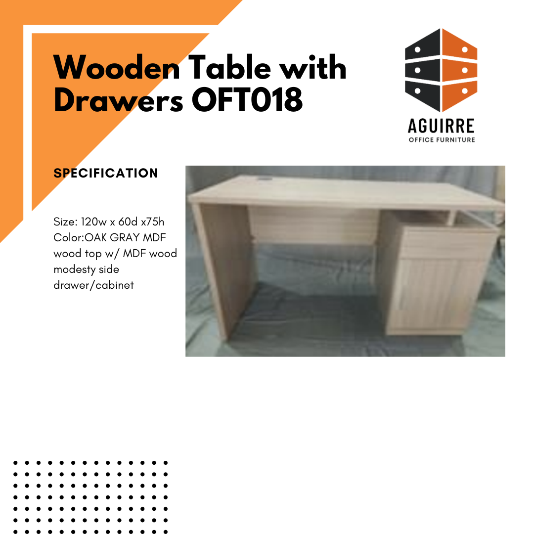Wooden Table with Drawers OFT018