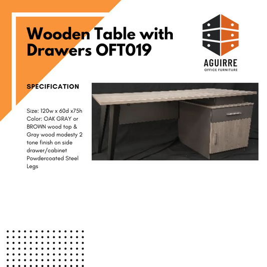 Wooden Table with Drawers OFT019