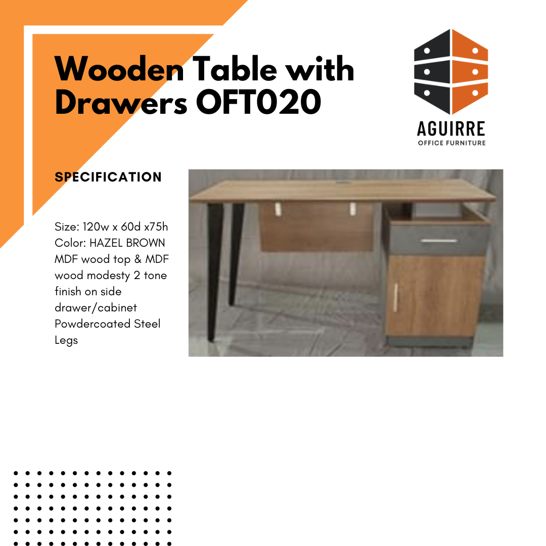 Wooden Table with Drawers OFT020