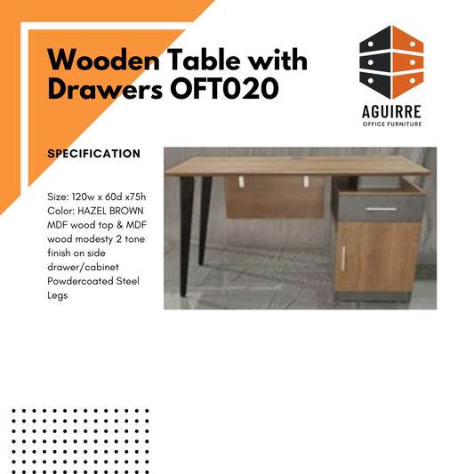 Wooden Table with Drawers OFT020