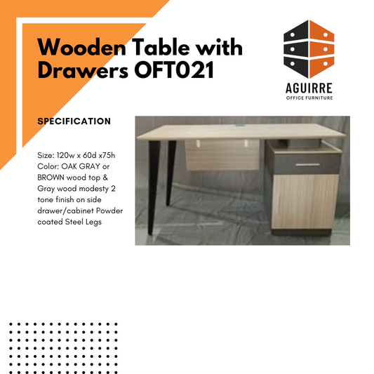 Wooden Table with Drawers OFT021