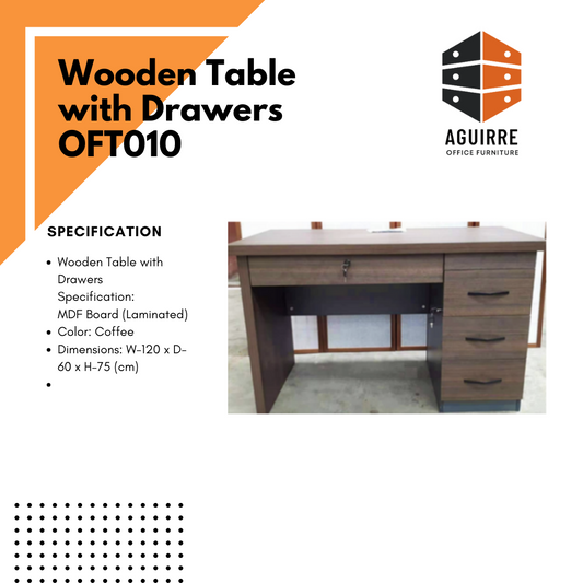 Wooden Table with Drawers OFT010