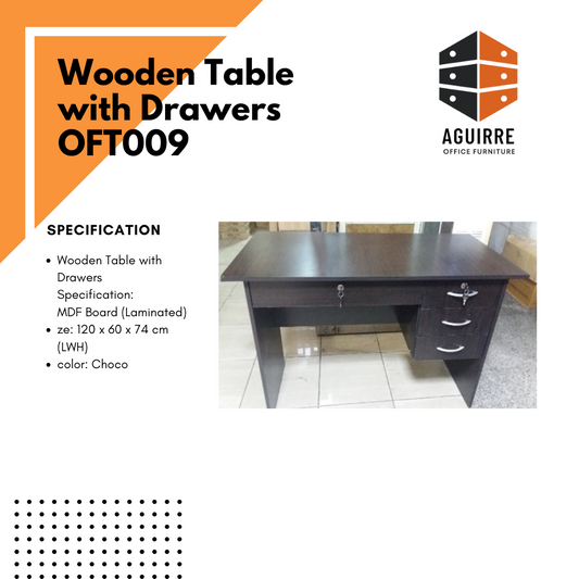 Wooden Table with Drawers OFT009