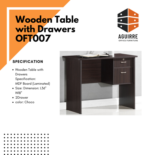 Wooden Table with Drawers OFT007