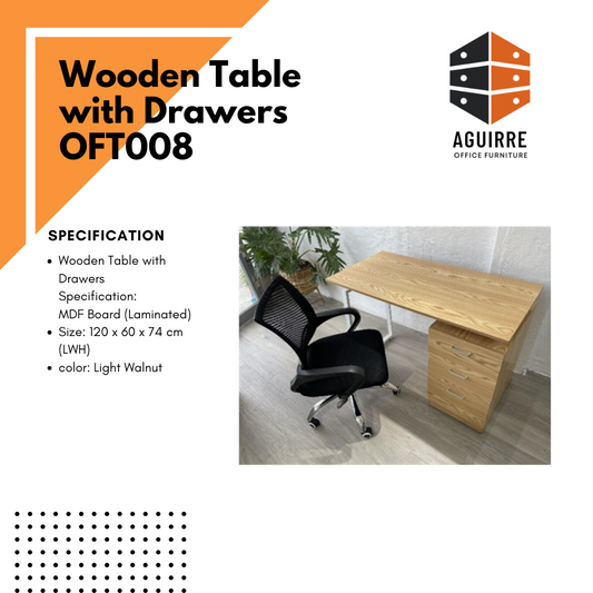 Wooden Table with Drawers OFT008