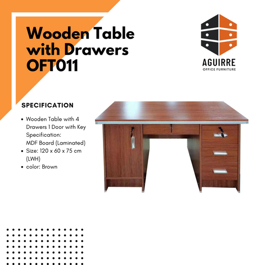Wooden Table with Drawers OFT011