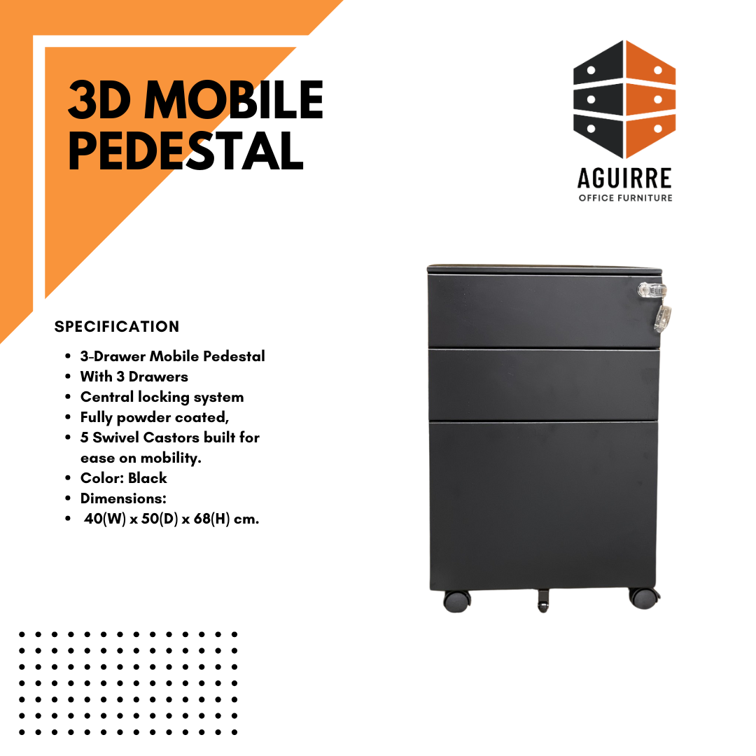 BLACK 3D MOBILE PEDESTAL