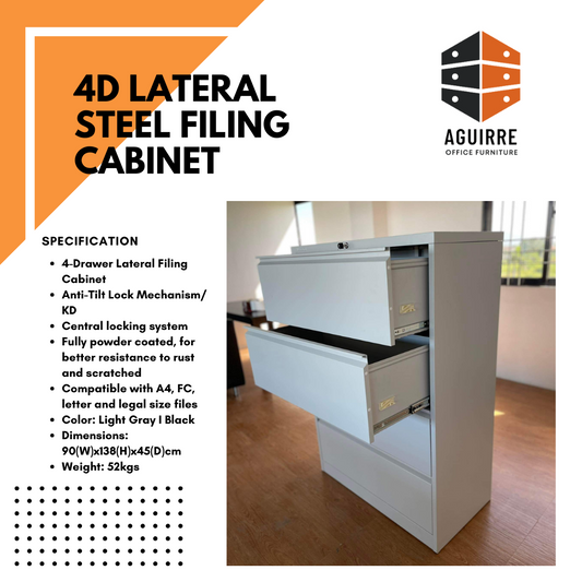 4D Lateral Steel Filing Cabinet