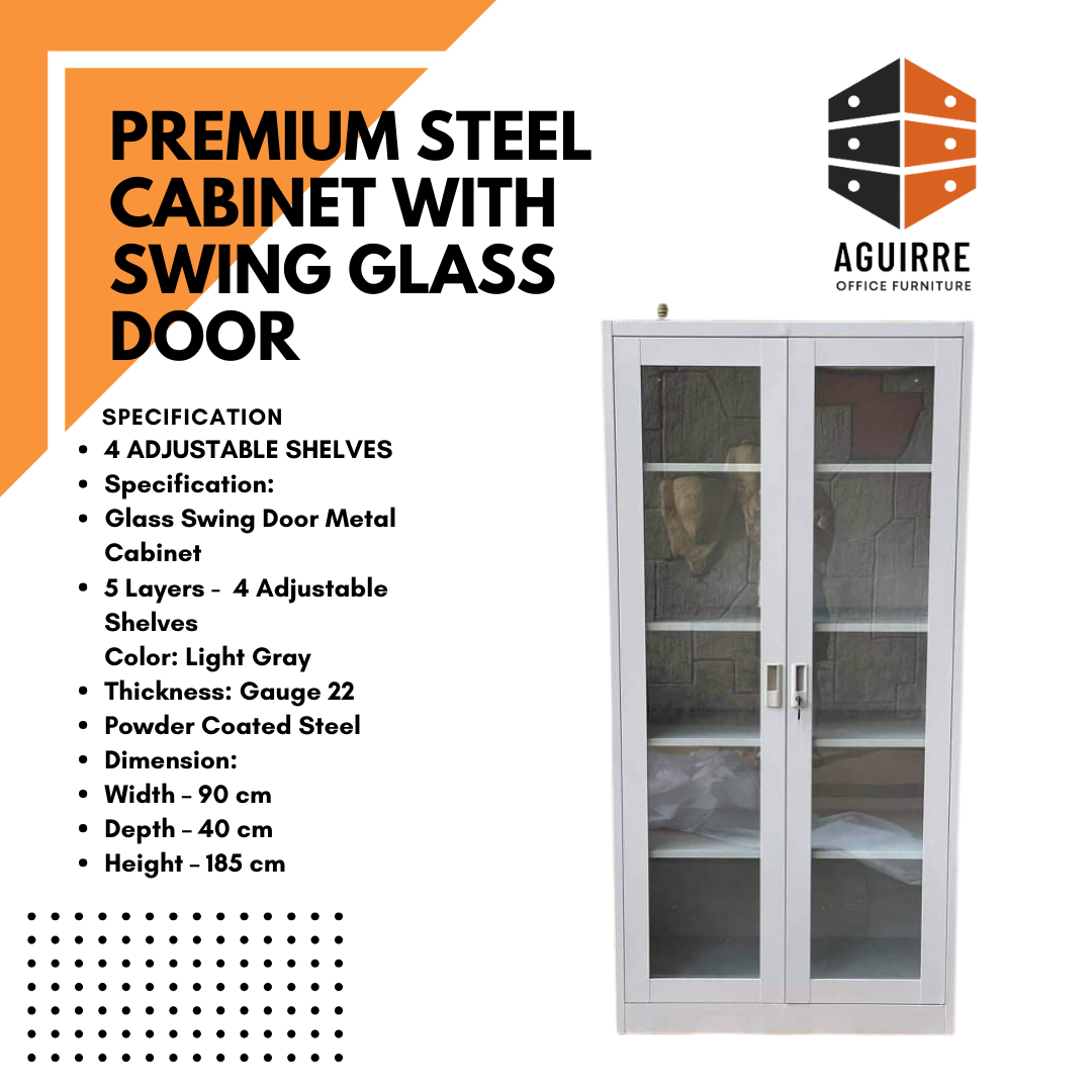 PREMIUM STEEL CABINET WITH SWING GLASS DOOR