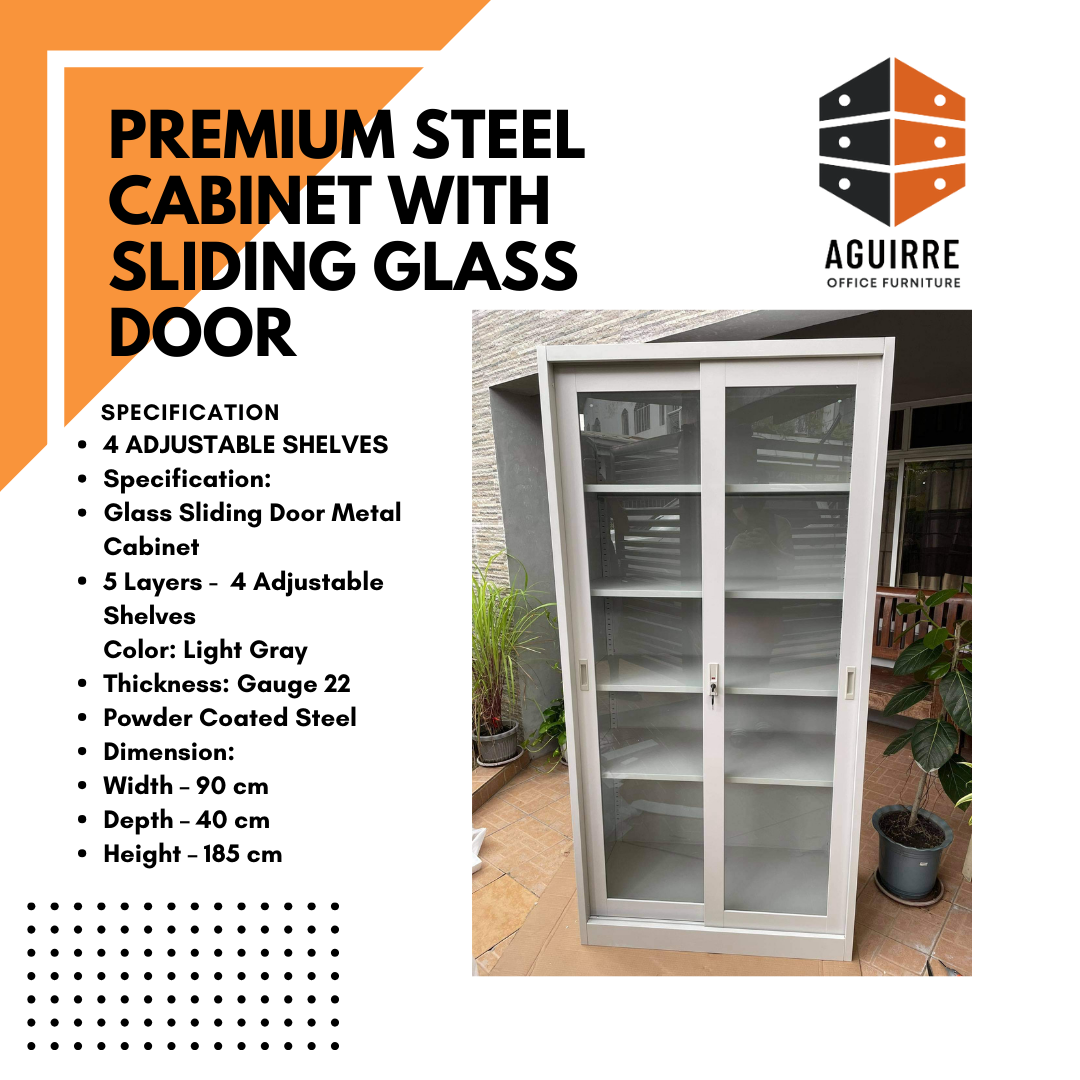 PREMIUM STEEL CABINET WITH SLIDING GLASS DOOR