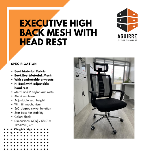 EXECUTIVE HIGH BACK MESH WITH HEAD REST
